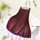 Basic Pleated Midi Long Skirt For Women Fashion Office Basic Pleated Midi Long Skirt For Women Fashion Office