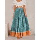 Fashion Floral Print Beach Bohemian Pleated Skirt Rayon Maxi Skirts Fashion Floral Print Beach Bohemian Pleated Skirt Rayon Maxi Skirts
