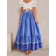 Fashion Floral Print Beach Bohemian Pleated Skirt Rayon Maxi Skirts Fashion Floral Print Beach Bohemian Pleated Skirt Rayon Maxi Skirts
