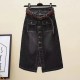 High Waist Denim Skirt Vintage One Split Wrap Hip A-line High Waist Denim Skirt Vintage One Split Wrap Hip A-line