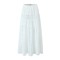 Embroidery Flower Spliced Lace Elastic Waist Ankle Long Skirt