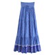 Fashion Floral Print Beach Bohemian Pleated Skirt Rayon Maxi Skirts Fashion Floral Print Beach Bohemian Pleated Skirt Rayon Maxi Skirts