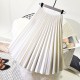 Elegant Pleated Skirt High Waist White Long Skirt Elegant Pleated Skirt High Waist White Long Skirt