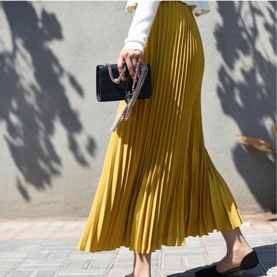 Casual Chiffon Flared High Waist Long Skirts Casual Chiffon Flared High Waist Long Skirts