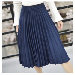 Elegant Pleated Skirt High Waist White Long Skirt