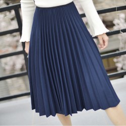 Elegant Pleated Skirt High Waist White Long Skirt