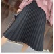 Elegant Pleated Skirt High Waist White Long Skirt Elegant Pleated Skirt High Waist White Long Skirt