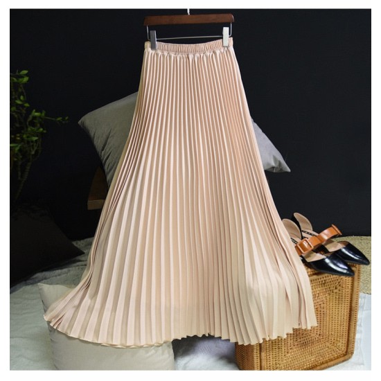 Casual Chiffon Flared High Waist Long Skirts Casual Chiffon Flared High Waist Long Skirts