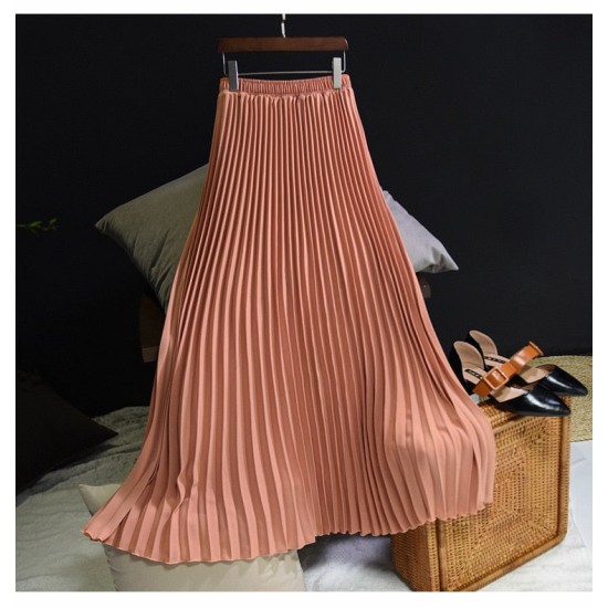 Casual Chiffon Flared High Waist Long Skirts Casual Chiffon Flared High Waist Long Skirts