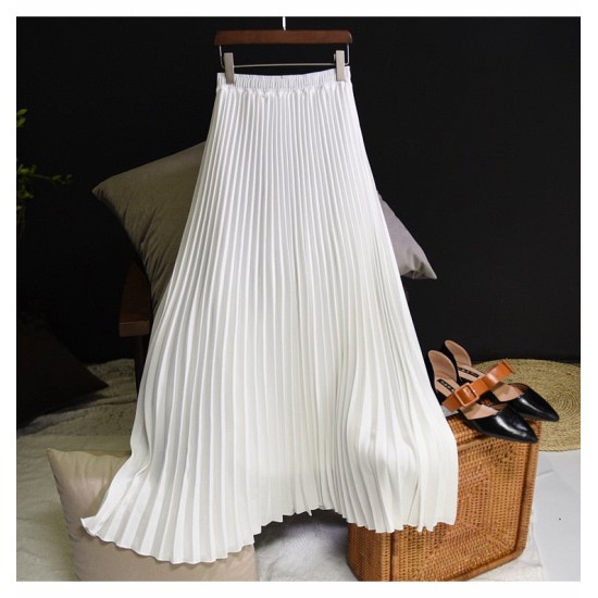 Casual Chiffon Flared High Waist Long Skirts Casual Chiffon Flared High Waist Long Skirts