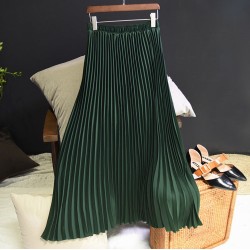 Casual Chiffon Flared High Waist Long Skirts