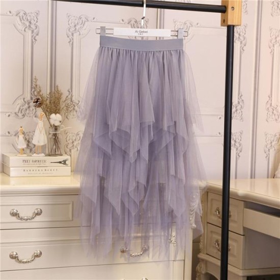 Fashion Elastic High Waist Pleated Long Midi Skirt Fashion Elastic High Waist Pleated Long Midi Skirt