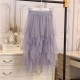 Fashion Elastic High Waist Pleated Long Midi Skirt Fashion Elastic High Waist Pleated Long Midi Skirt