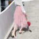 Fashion Elastic High Waist Pleated Long Midi Skirt Fashion Elastic High Waist Pleated Long Midi Skirt