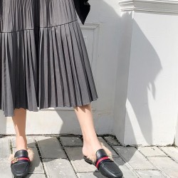 Elegant Solid Color Vintage High Waist Pleated Chic Skirt