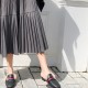 Elegant Solid Color Vintage High Waist Pleated Chic Skirt Elegant Solid Color Vintage High Waist Pleated Chic Skirt