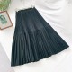 Elegant Solid Color Vintage High Waist Pleated Chic Skirt Elegant Solid Color Vintage High Waist Pleated Chic Skirt
