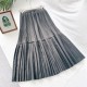 Elegant Solid Color Vintage High Waist Pleated Chic Skirt Elegant Solid Color Vintage High Waist Pleated Chic Skirt