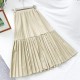 Elegant Solid Color Vintage High Waist Pleated Chic Skirt Elegant Solid Color Vintage High Waist Pleated Chic Skirt
