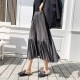 Elegant Solid Color Vintage High Waist Pleated Chic Skirt Elegant Solid Color Vintage High Waist Pleated Chic Skirt