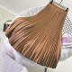 Elegant Suede Pleated Midi Skirt Elegant Suede Pleated Midi Skirt