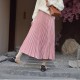 Elegant Suede Pleated Midi Skirt Elegant Suede Pleated Midi Skirt