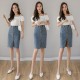 Denim Sheath Wrap Single-Breasted High Waist Pencil Midi Skirt Denim Sheath Wrap Single-Breasted High Waist Pencil Midi Skirt