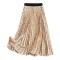 Fashion Boho Elastic Waist Pleated Vintage Solid  Slim Casual Long Skirt