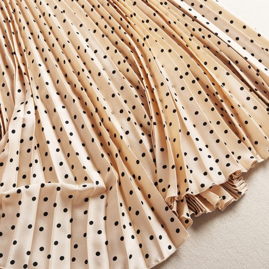 Fashion Boho Elastic Waist Pleated Vintage Solid Slim Casual Long Skirt Fashion Boho Elastic Waist Pleated Vintage Solid Slim Casual Long Skirt