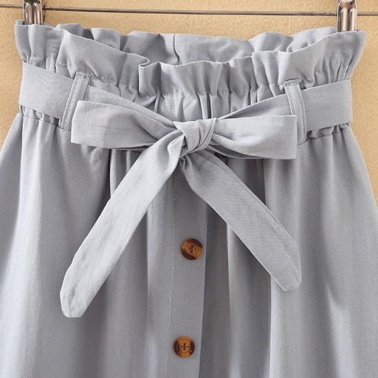 Button High Waist Female Pleated School Skirt Button High Waist Female Pleated School Skirt