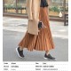 Elegant Suede Pleated Midi Skirt Elegant Suede Pleated Midi Skirt