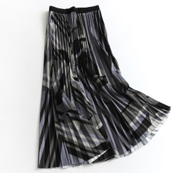 Fashion Midi Long Pleated Skirt Women Style Mid-Length