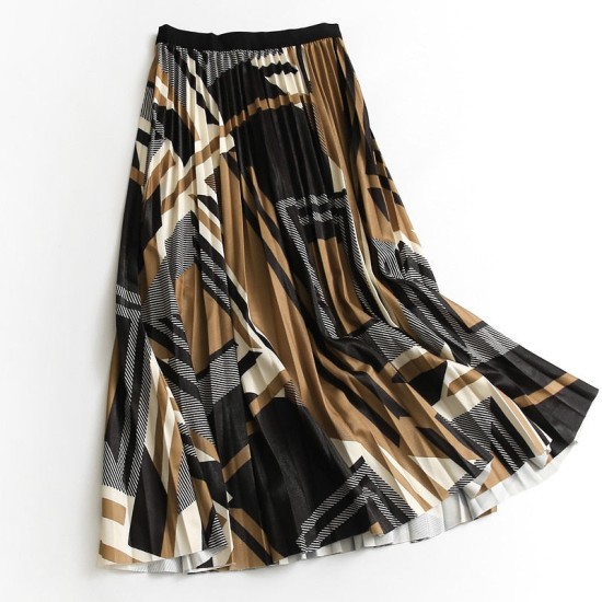 Fashion Midi Long Pleated Skirt Women Style Mid-Length Fashion Midi Long Pleated Skirt Women Style Mid-Length