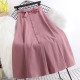 Fashion Elastic High Waist Single Breasted Bowknot Pleated Mid-Skirt Fashion Elastic High Waist Single Breasted Bowknot Pleated Mid-Skirt