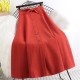 Fashion Elastic High Waist Single Breasted Bowknot Pleated Mid-Skirt Fashion Elastic High Waist Single Breasted Bowknot Pleated Mid-Skirt