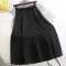 Fashion Elastic High Waist Single Breasted Bowknot Pleated Mid-Skirt