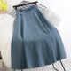 Fashion Elastic High Waist Single Breasted Bowknot Pleated Mid-Skirt Fashion Elastic High Waist Single Breasted Bowknot Pleated Mid-Skirt