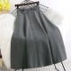Fashion Elastic High Waist Single Breasted Bowknot Pleated Mid-Skirt Fashion Elastic High Waist Single Breasted Bowknot Pleated Mid-Skirt