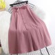 Fashion Elastic High Waist Single Breasted Bowknot Pleated Mid-Skirt Fashion Elastic High Waist Single Breasted Bowknot Pleated Mid-Skirt