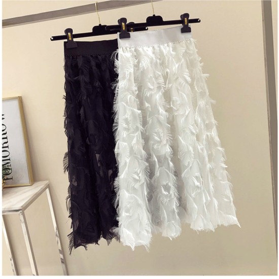 Fashion Tassels Skirts Thin A-line Feathers Empire Solid Fashion Tassels Skirts Thin A-line Feathers Empire Solid