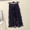 Fashion Tassels Skirts Thin A-line Feathers Empire Solid