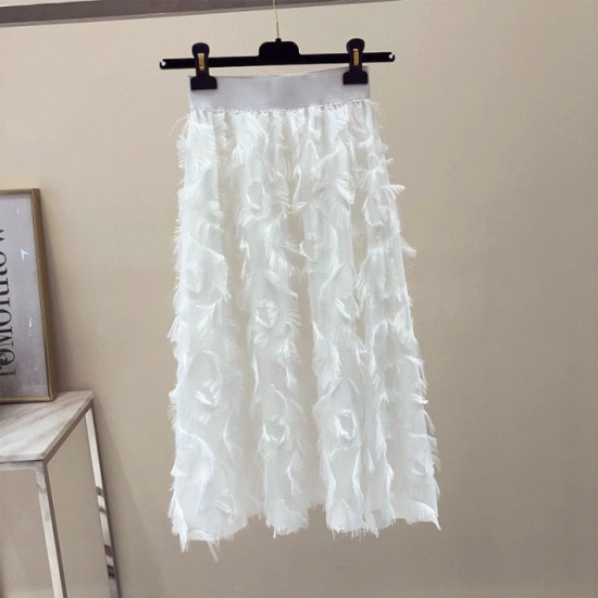 Fashion Tassels Skirts Thin A-line Feathers Empire Solid Fashion Tassels Skirts Thin A-line Feathers Empire Solid