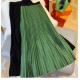Fashion Diamond Beaded Satin Midi Long Pleated Skirt Women Style High Waist Fashion Diamond Beaded Satin Midi Long Pleated Skirt Women Style High Waist