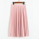 Fashion High Waist Pleated Solid Color Half Length Elastic Skirt Fashion High Waist Pleated Solid Color Half Length Elastic Skirt