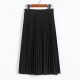 Fashion High Waist Pleated Solid Color Half Length Elastic Skirt Fashion High Waist Pleated Solid Color Half Length Elastic Skirt