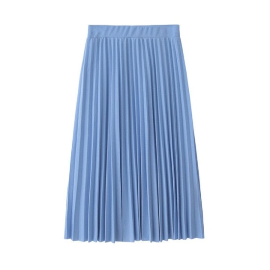 Fashion High Waist Pleated Solid Color Half Length Elastic Skirt Fashion High Waist Pleated Solid Color Half Length Elastic Skirt