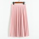 Fashion High Waist Pleated Solid Color Half Length Elastic Skirt Fashion High Waist Pleated Solid Color Half Length Elastic Skirt