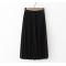 High Waist Solid Color Pleated Causal Midi Skirt