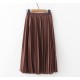 High Waist Solid Color Pleated Causal Midi Skirt High Waist Solid Color Pleated Causal Midi Skirt