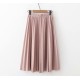 High Waist Solid Color Pleated Causal Midi Skirt High Waist Solid Color Pleated Causal Midi Skirt